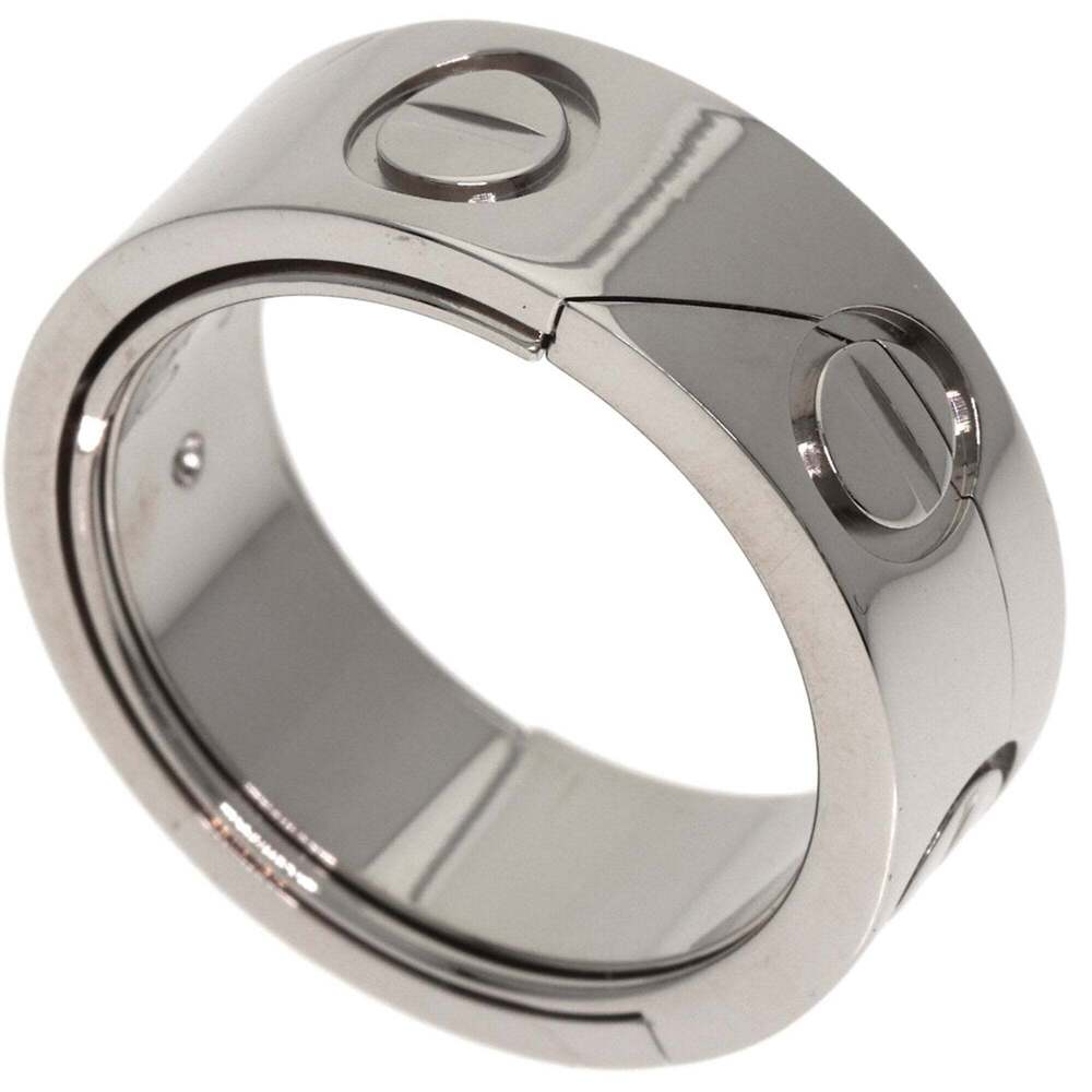 CARTIER 18k Silver Love Ring #50